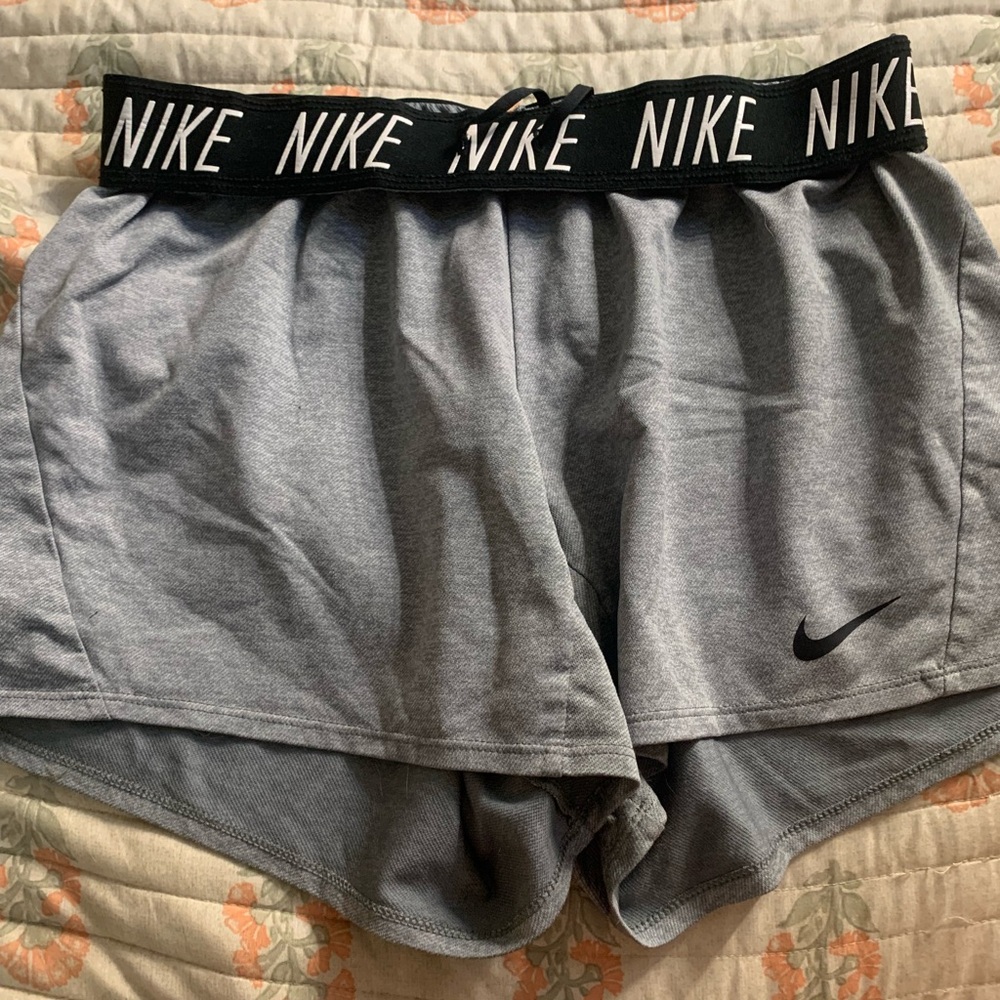 Nike Gray Athletic Shorts with Elastic Waistband